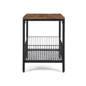 VASAGLE Side Table with Wire Basket