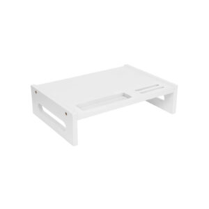 SONGMICS Bamboo Monitor Stand White