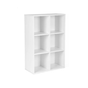 VASAGLE kirjahylly 6 lokeroa valkoinen