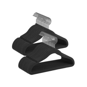 SONGMICS b?rneb?jler, 50 stk. s?t med 360? drejelige kroge, bl?ksort