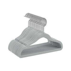 SONGMICS Children's Hangers 50-Piece Set with 360° Rotating Hooks, Dove Gray