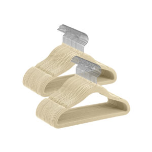 SONGMICS Children's Clothes Hangers 50-Piece Set with 360° Rotating Hooks Sand Beige