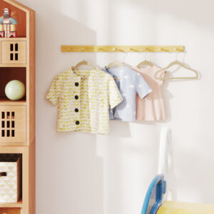 SONGMICS Children's Clothes Hangers 50-Piece Set with 360° Rotating Hooks, Sand Beige