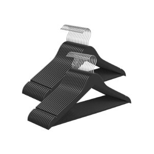 SONGMICS puinen henkaripakkaus, 30 kpl, 360° kääntyvät koukut, musta