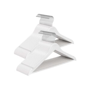 SONGMICS puinen henkari 30 kpl:n sarja, 360° kääntyvillä koukkuilla, pilvinen valkoinen