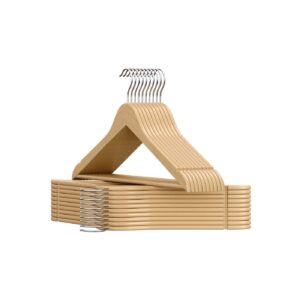 SONGMICS puinen henkari, 30 kpl:n sarja, 360° kääntyvä koukku, luonnonväri