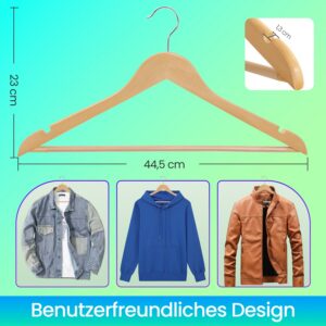 SONGMICS klädhängare i trä, 20-pack, hängare i massivt trä