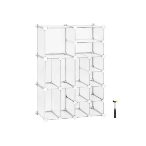 SONGMICS DIY-pistokehysjärjestelmä 14 lokeroa valkoinen