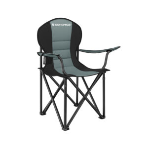 SONGMICS Camping Chair with Padded Seat, Green-Black