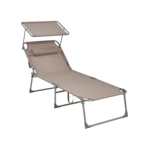 SONGMICS Large sun lounger with canopy