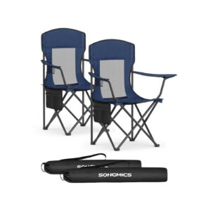 SONGMICS Camping Chair 2-Piece Set with Adjustable Armrests Harbor Blue