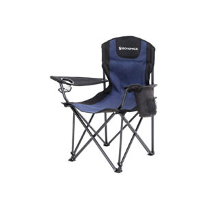 SONGMICS Camping Chair with Cup Holder Black-Blue