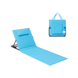 SONGMICS 1 stk. s?t strandstole med trinl?st justerbart rygl?n