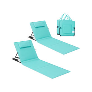 SONGMICS 2-pak strandstole med trinl?st justerbart rygl?n