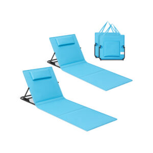 SONGMICS 1 stk. s?t strandstole med trinl?st justerbart rygl?n