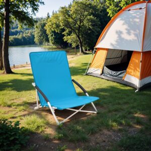 SONGMICS beach chair, folding chair with high backrest, foldable