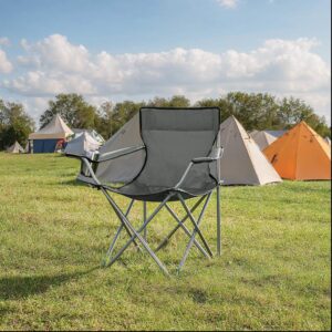 SONGMICS Camping Chair 2-Piece Set, Folding Chair for Outdoor Use, with Armrests