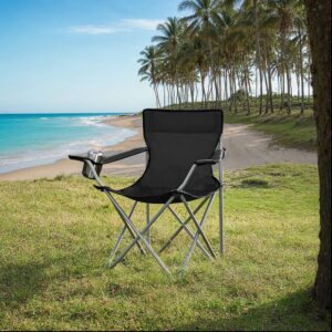 SONGMICS Camping Chair 2-Piece Set, Folding Chair for Outdoor Use, with Armrests