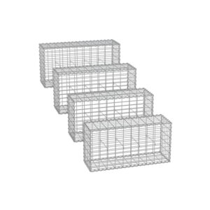 SONGMICS wire basket with 5 x 10 cm mesh size, set of 4, silver