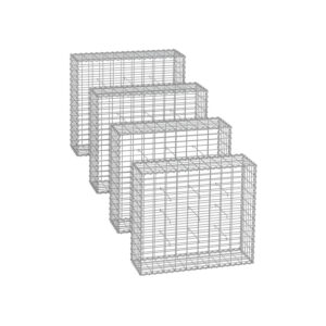 SONGMICS wire basket with 5 x 10 cm mesh size, set of 4, silver