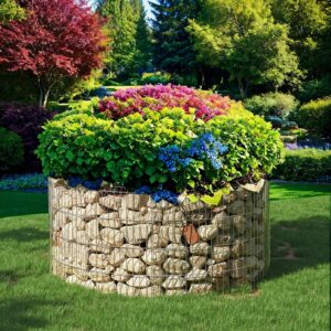 SONGMICS Gabion af metal, rund, gabionkurv