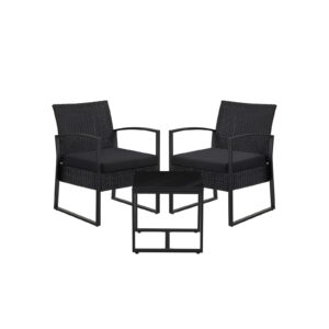SONGMICS black garden furniture set