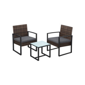 SONGMICS 3-piece rattan-look garden furniture set