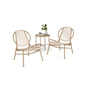 SONGMICS altanm?bler-s?t med bord og 2 stole kamelbrun