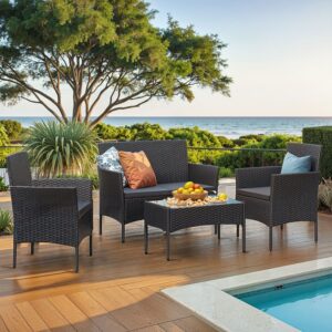 SONGMICS altanm?bler, havem?bels?t, af PE-polyrattan