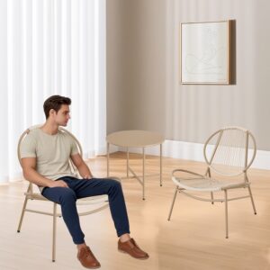 SONGMICS altanm?bels?t med bord og 2 stole, kamelbrun