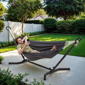 SONGMICS h?ngek?je med stativ, 210 x 150 cm, dobbelt h?ngek?je, der kan justeres i 5 forskellige h?jder