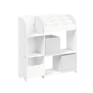 SONGMICS children's shelf with 2 boxes for toys and books, cloud white
