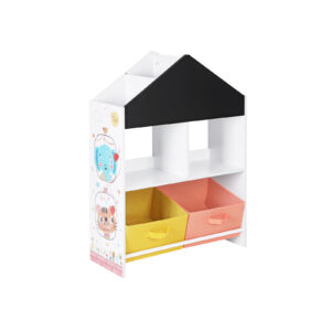 SONGMICS Children's Room Shelf Black Orange and Yellow