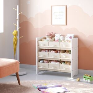 SONGMICS hylly, kirjahylly, 9 kuitukankaista säilytyslaatikkoa