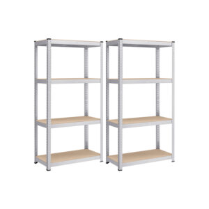 SONGMICS Heavy-duty shelf, set of 2, adjustable shelves, silver