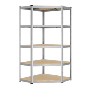 SONGMICS corner shelf with a load capacity of up to 875 kg, silver-natural beige