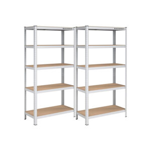 SONGMICS 2-delt s?t lagerreoler 180 cm h?je, s?lvfarvede