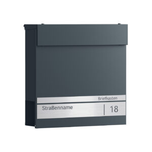 SONGMICS brevlåda med namnskylt och lås 10,5 x 37 x 37 cm antracitgrå