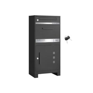 SONGMICS Brevlåda med paketfack och säker locklås för försändelser, antracitgrå