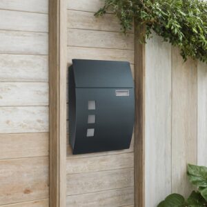 SONGMICS brevlåda, väggbrevlåda med fönster, låsbar