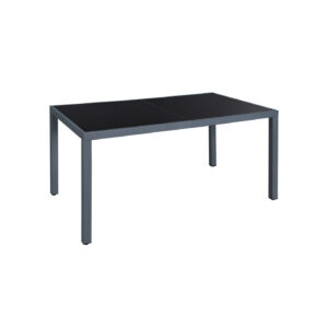 SONGMICS Large Garden Table with Glass Gray