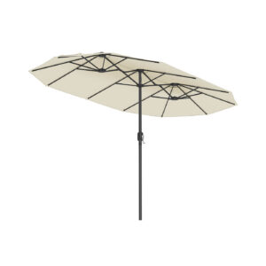 SONGMICS Dobbelt parasol 394 x 200 cm UPF 50+ uden stativ beige