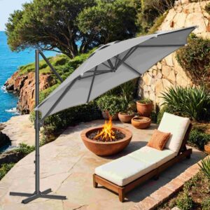 SONGMICS aurinkovarjo, riippuva aurinkovarjo, 300 cm