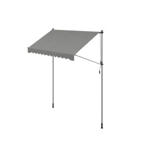 SONGMICS clamp-on awning with hand crank 250 x 120 cm gray