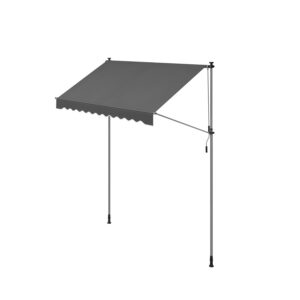 SONGMICS clamp-on awning with hand crank 250 x 120 cm anthracite