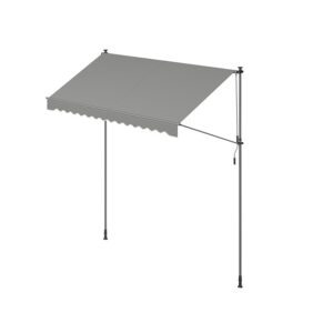 SONGMICS clamp-on awning with hand crank 300 x 120 cm gray