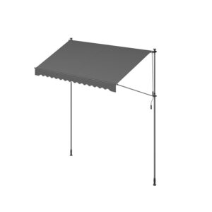 SONGMICS clamp-on awning with hand crank 300 x 120 cm anthracite