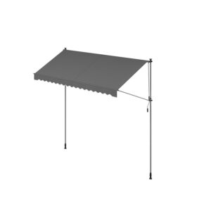 SONGMICS clamp-on awning with hand crank 350 x 120 cm anthracite