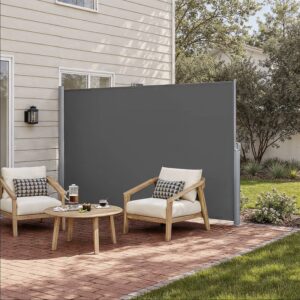 SONGMICS sidefortelt med kasse af aluminiumslegering, udtr?kkelig, uigennemsigtig