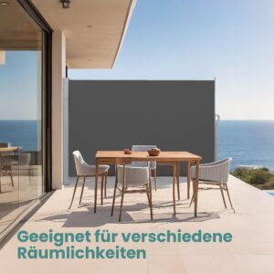 SONGMICS sidefortelt med st?lkasse, rustfast, udtr?kkeligt